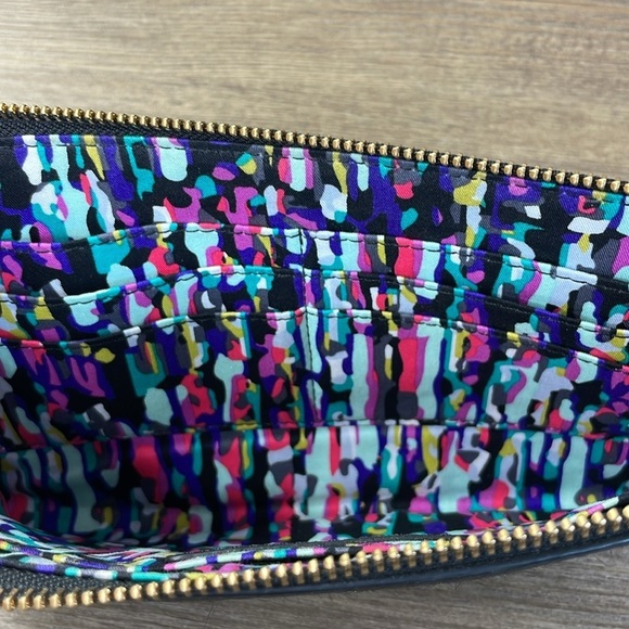 NWOT Vera Bradley Black Leather and Calf Hair Wristlet